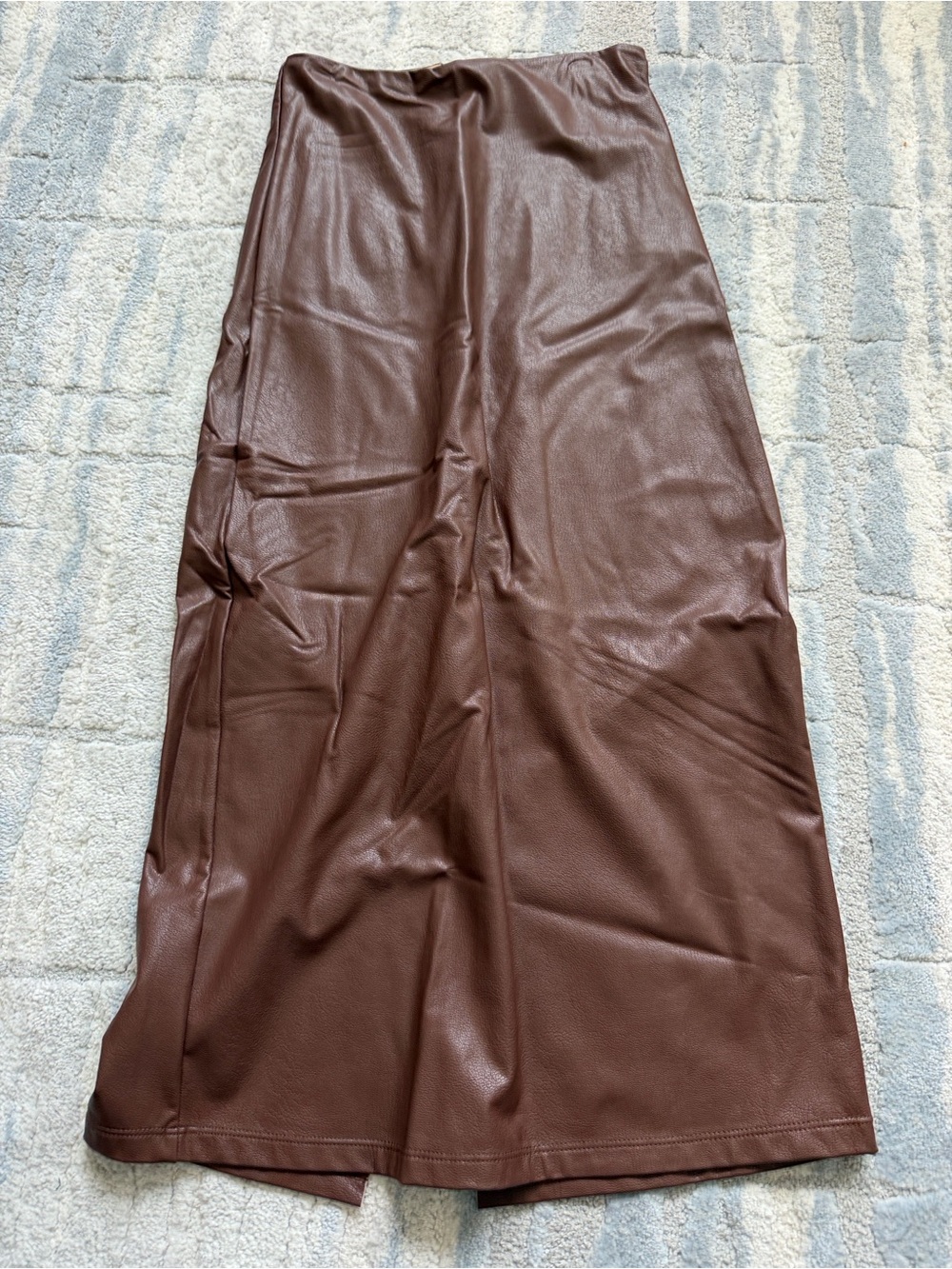 Commando Brown Faux Leather Midi Skirt